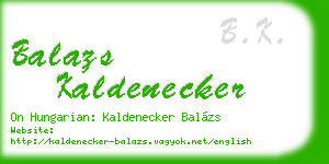 balazs kaldenecker business card